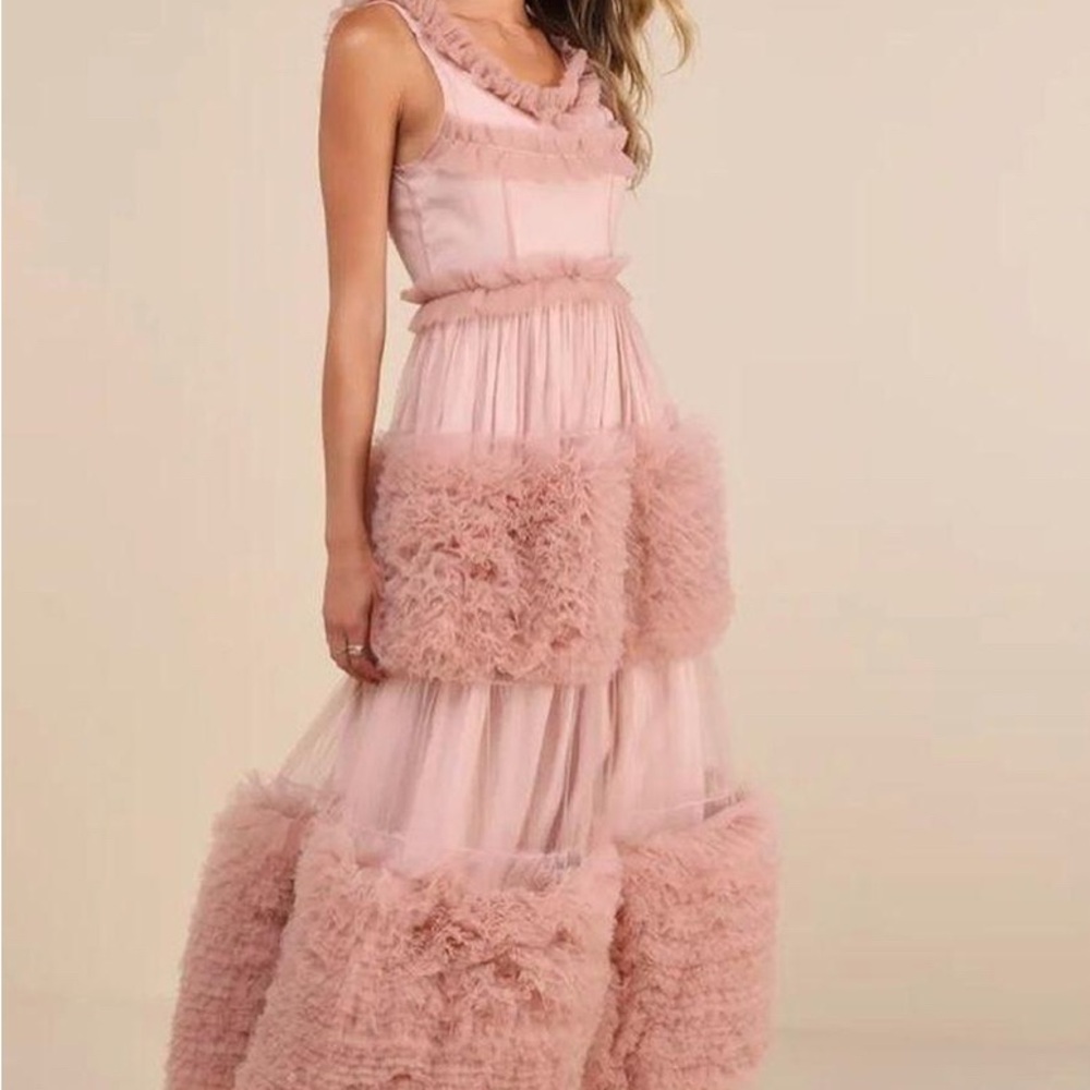 Elegant Pink Ruffled Dress by Sister Jane